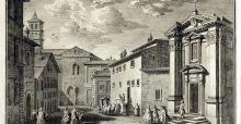 Giuseppe Vasi, Monastero e Chiesa di Sant’Egidio delle Suore Carmelitane, 1758. Museo di Roma in Trastevere, inv. MF 37